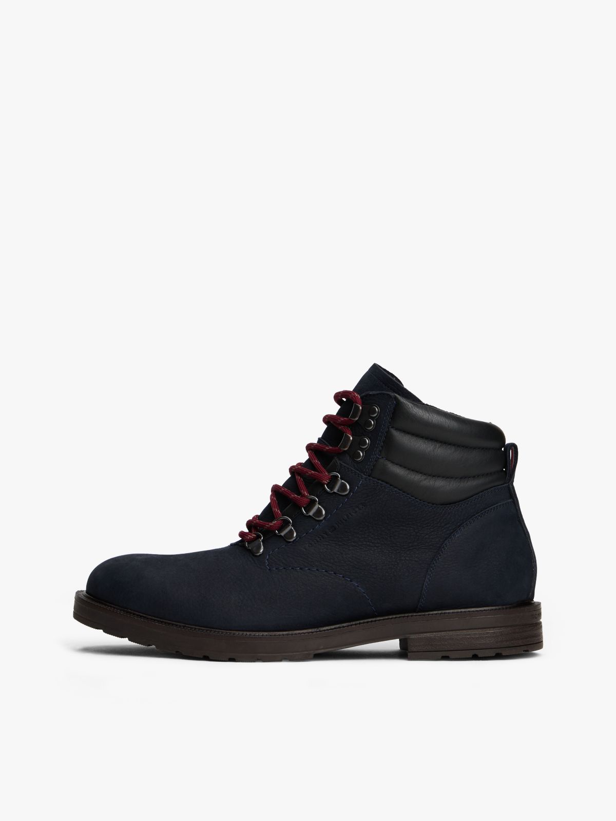 Water-Repellent Cleated Leather Boot — Navy