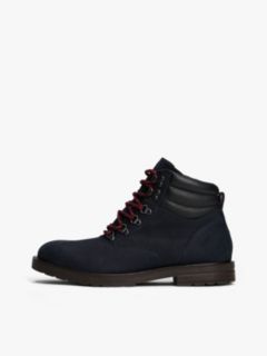 Water-Repellent Cleated Leather Boot — Navy 7