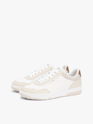 Мужские кроссовки Tommy Hilfiger Leather Mix Low-Top, цвет: Бежевый — фото 2