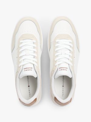 Мужские кроссовки Tommy Hilfiger Leather Mix Low-Top, цвет: Бежевый — фото 3
