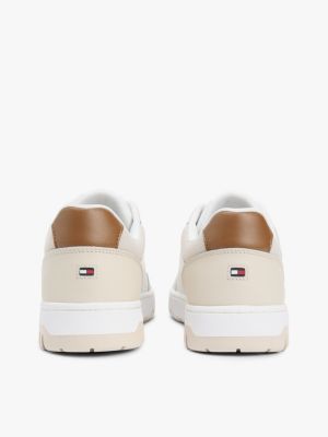 Мужские кроссовки Tommy Hilfiger Leather Mix Low-Top, цвет: Бежевый — фото 4
