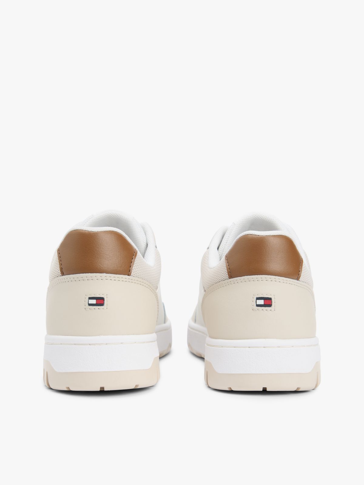 Leather Mix Low-Top Sneaker — Classic Beige