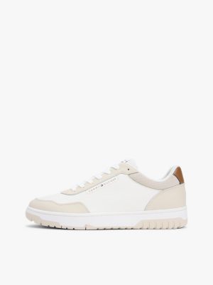Мужские кроссовки Tommy Hilfiger Leather Mix Low-Top, цвет: Бежевый — фото 7
