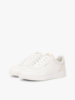 Leather & Suede Mix Low-Top Sneaker — Ivory Petal 2