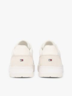 Leather & Suede Mix Low-Top Sneaker — Ivory Petal 4