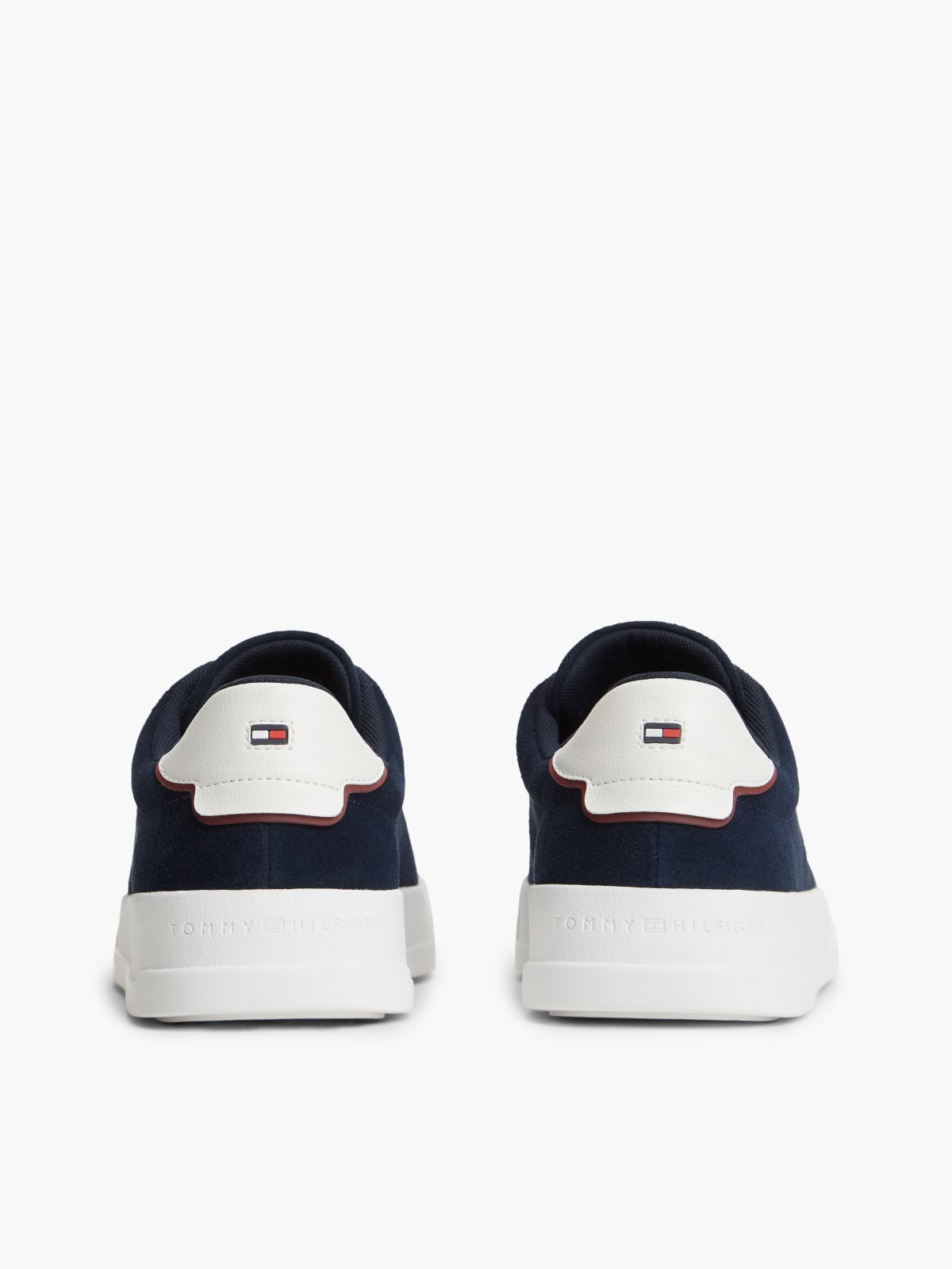 Tommy Logo Suede Court Sneaker — Navy