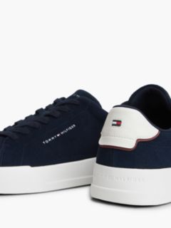 Tommy Logo Suede Court Sneaker — Navy 6