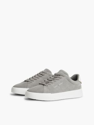 Мужские кроссовки Tommy Hilfiger Tommy Logo Suede Court, цвет: Серый — фото 2