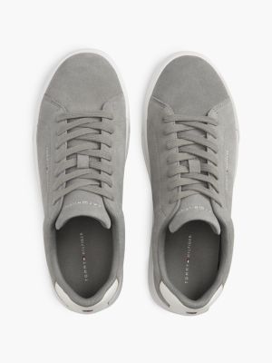 Мужские кроссовки Tommy Hilfiger Tommy Logo Suede Court, цвет: Серый — фото 3