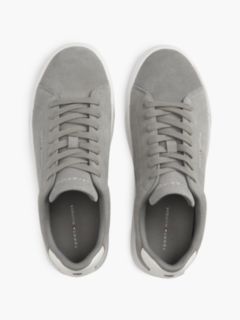 Tommy Logo Suede Court Sneaker — Hydrogen Grey 3