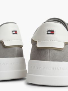 Tommy Logo Suede Court Sneaker — Hydrogen Grey 6