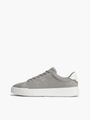 Мужские кроссовки Tommy Hilfiger Tommy Logo Suede Court, цвет: Серый — фото 7