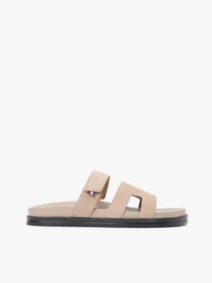 Adjustable Suede Sandal, Coastal Taupe