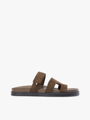 Adjustable Suede Sandal, Legacy Brown