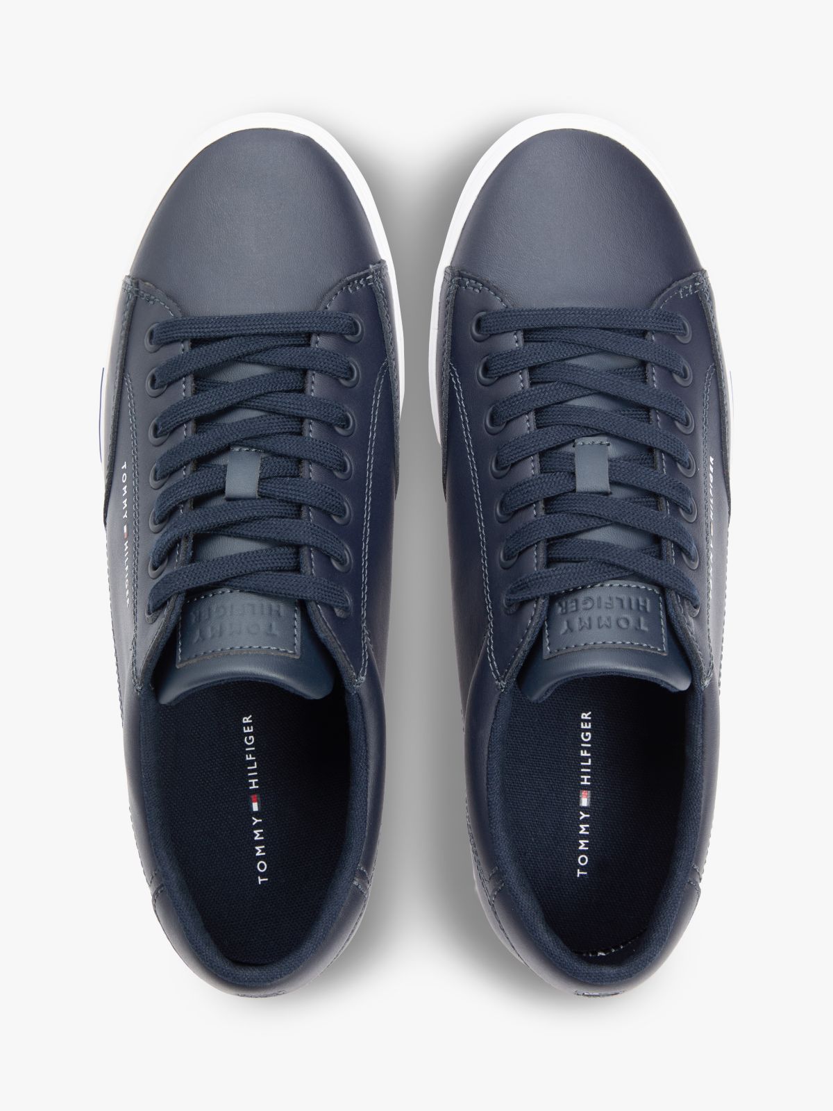 Vulcanized Leather Mix Sneaker — Navy