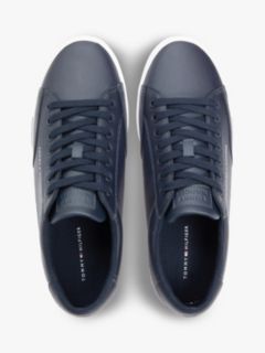 Vulcanized Leather Mix Sneaker — Navy 3