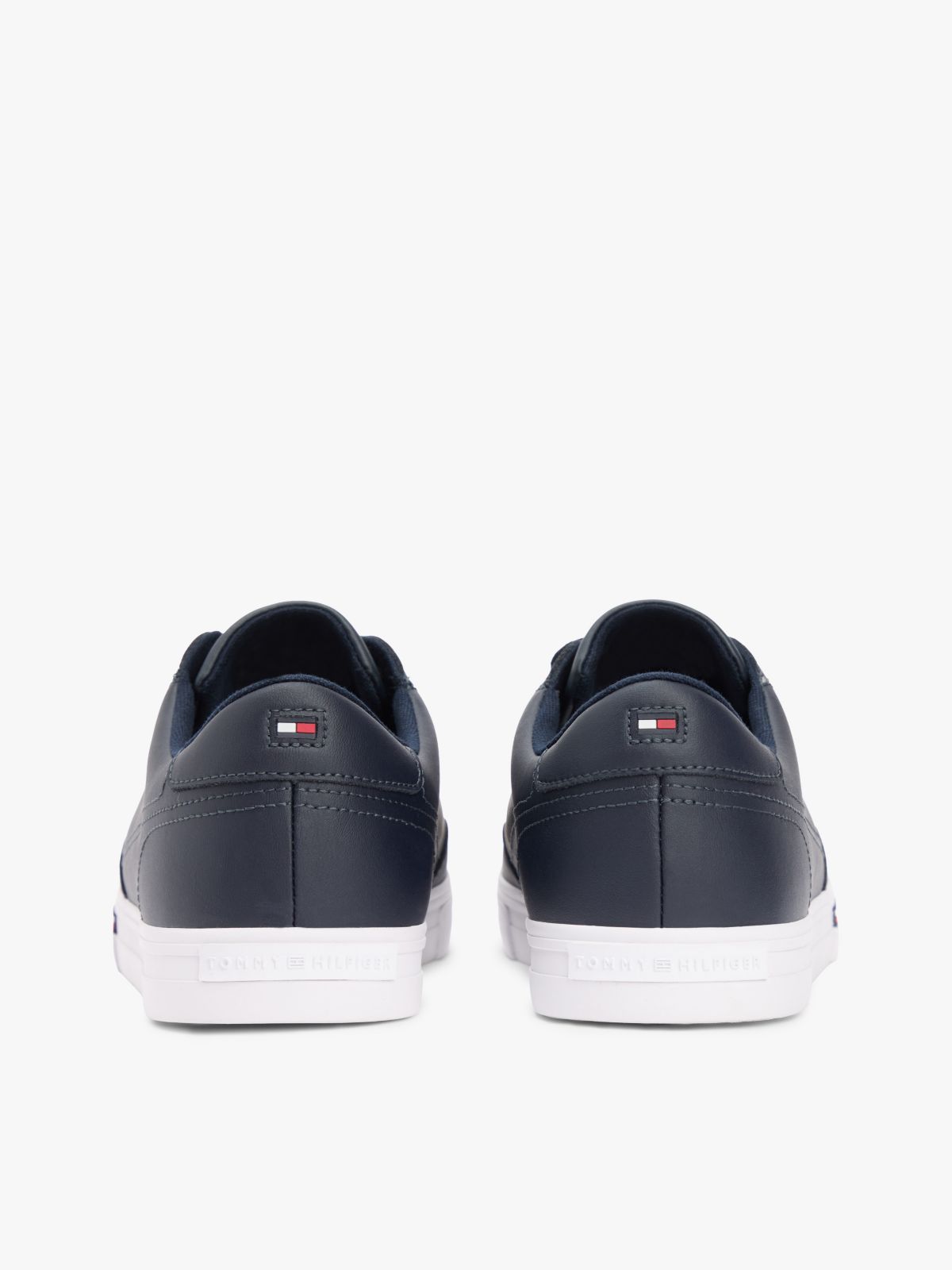 Vulcanized Leather Mix Sneaker — Navy