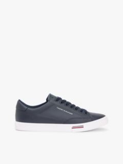 Vulcanized Leather Mix Sneaker — Navy 1