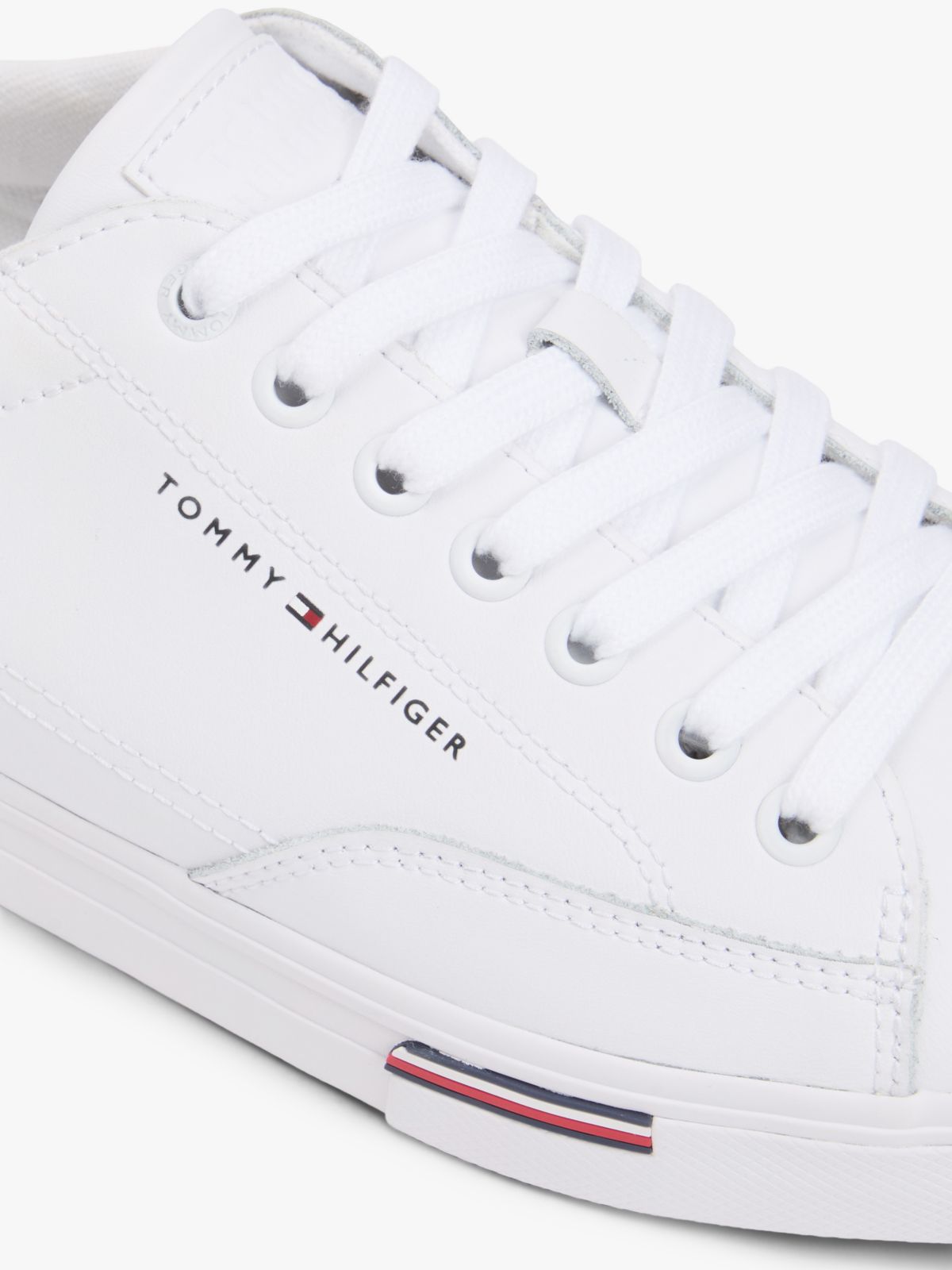 Vulcanized Leather Mix Sneaker — White
