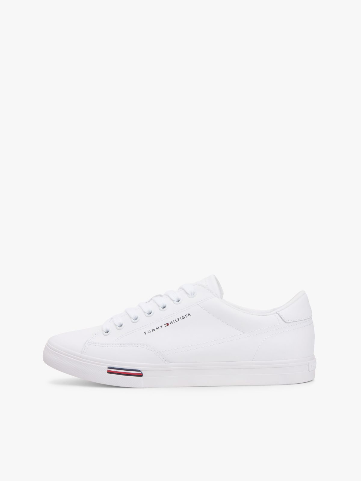 Vulcanized Leather Mix Sneaker — White