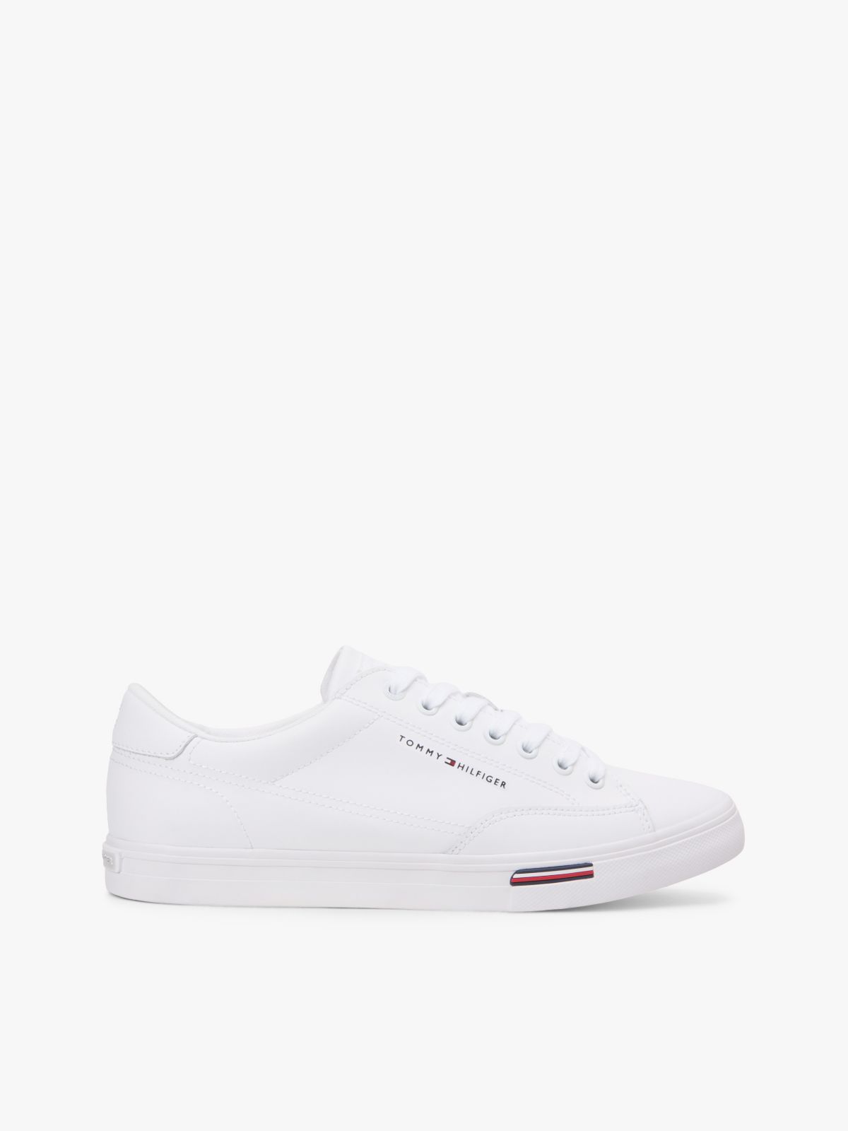 Vulcanized Leather Mix Sneaker — White