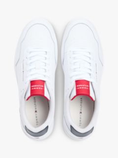 Lightweight Leather Mix Court Sneaker — White 3