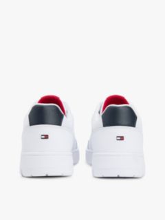 Lightweight Leather Mix Court Sneaker — White 4