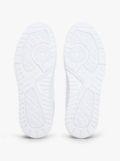 Lightweight Leather Mix Court Sneaker — White 5