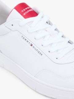 Lightweight Leather Mix Court Sneaker — White 6