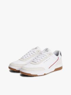 Mixed-Media Court Sneaker — White 2