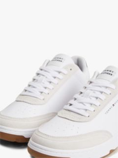 Mixed-Media Court Sneaker — White 6