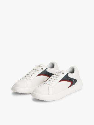 Мужские кроссовки Tommy Hilfiger Leather Cupsole, цвет: Красный / Белый — фото 2