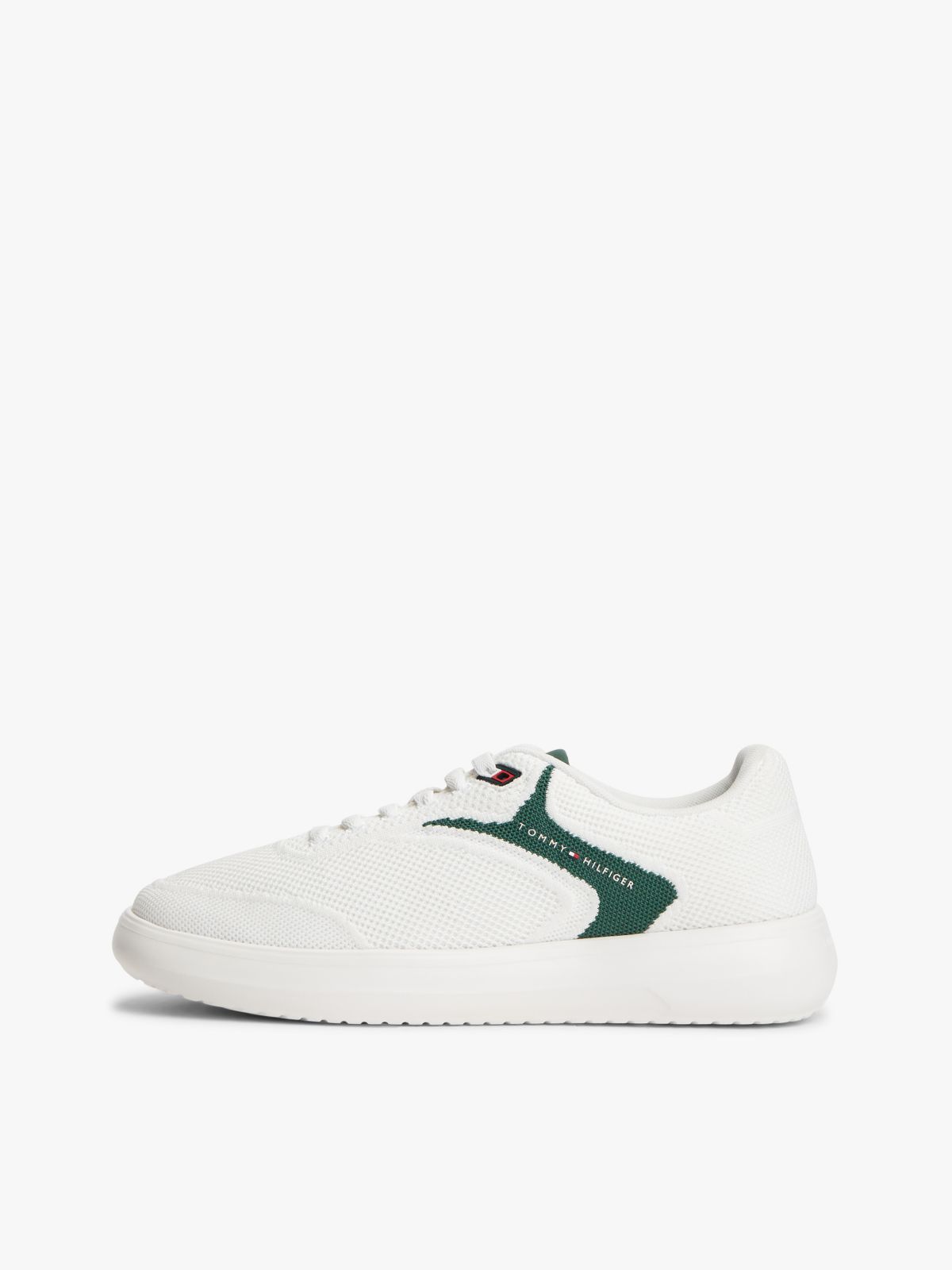 Knit Cupsole Sneaker — Ecru/Street Green