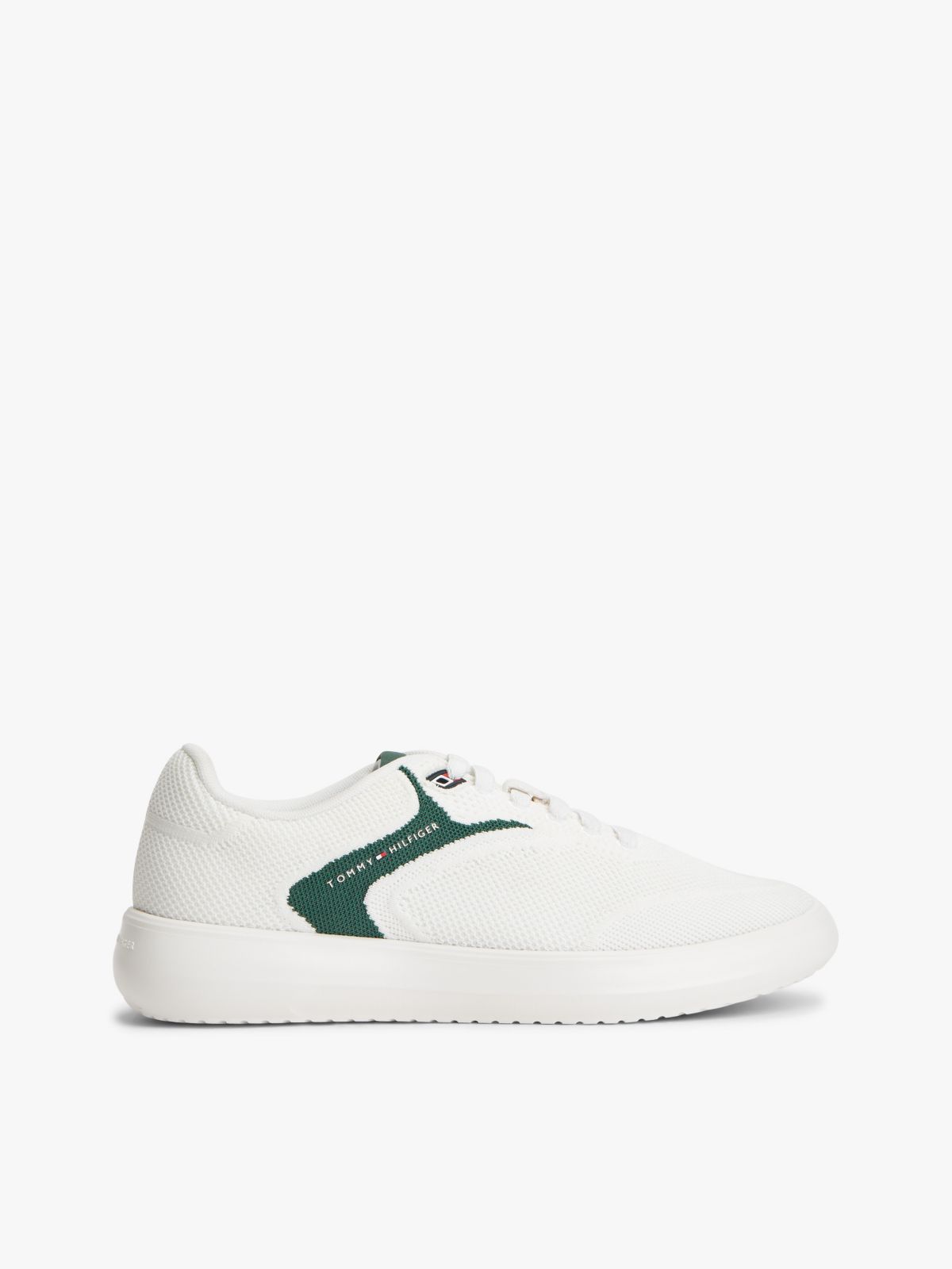 Knit Cupsole Sneaker — Ecru/Street Green