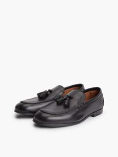 Flexible Leather Tassel Loafer — Black 2