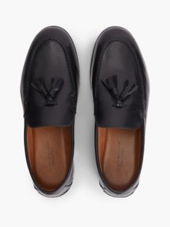 Flexible Leather Tassel Loafer — Black 3