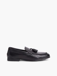 Flexible Leather Tassel Loafer — Black 1