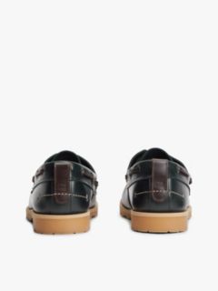 Woven Leather Boat Shoe — Navy 4