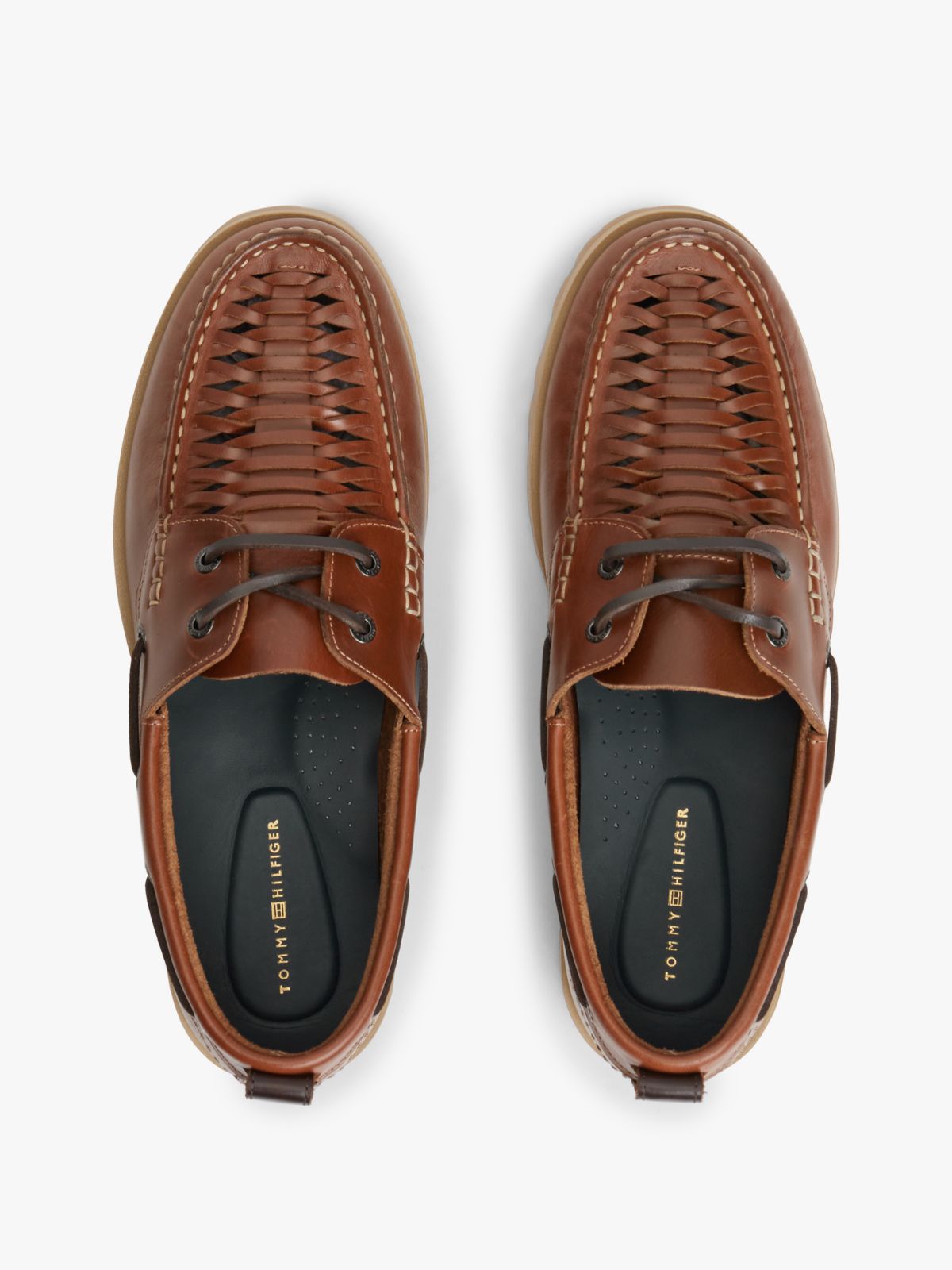 Woven Leather Boat Shoe — Ginger Clay