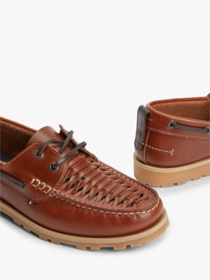 Мужские туфли Tommy Hilfiger Woven Leather Boat, цвет: Имбирный глиняный — фото 6