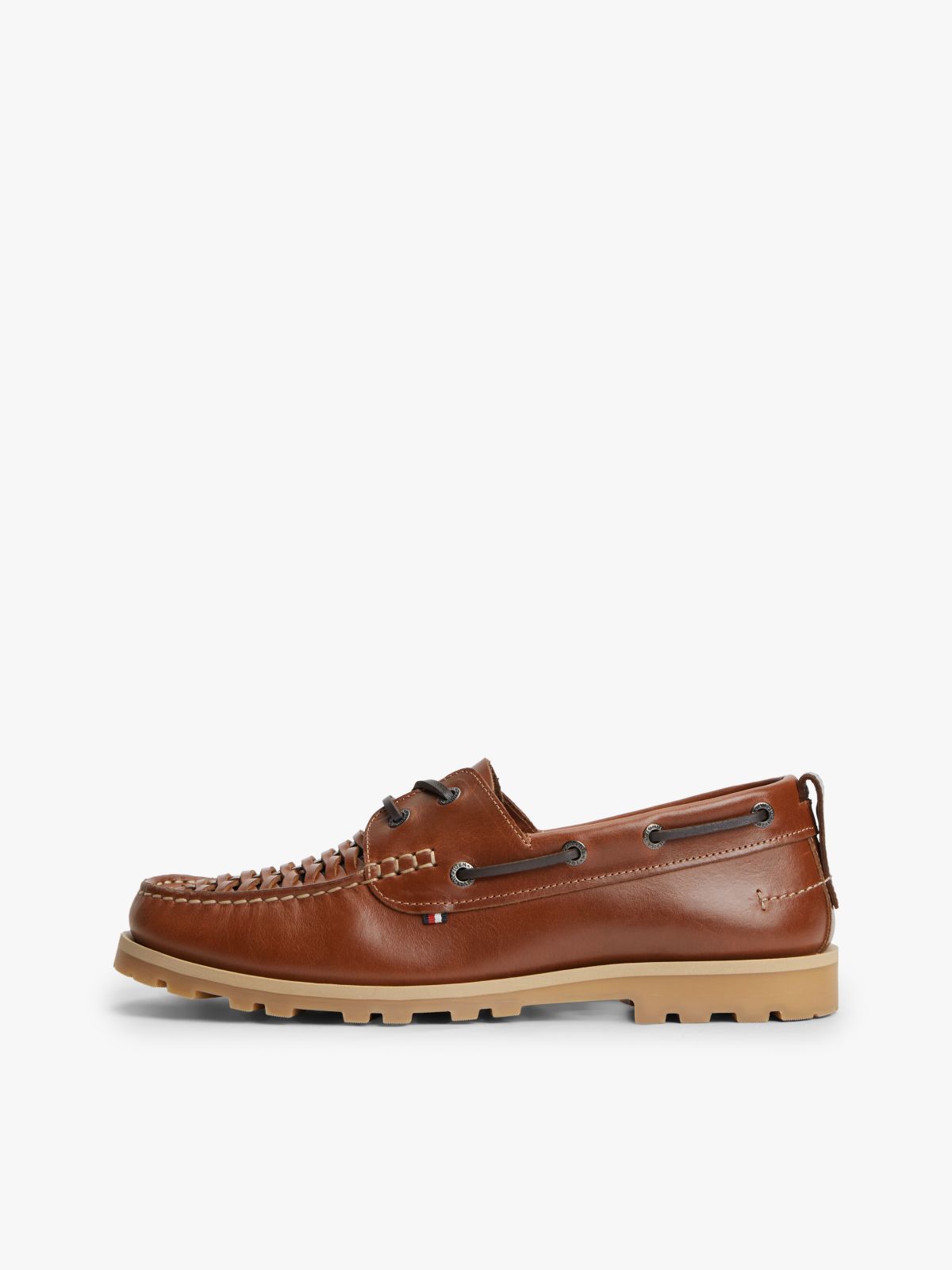 Woven Leather Boat Shoe — Ginger Clay