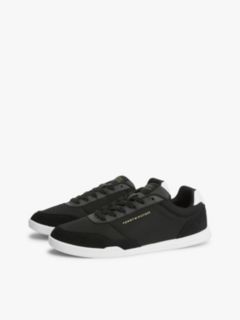 Mixed-Media Low-Top Cupsole Sneaker — Black 2