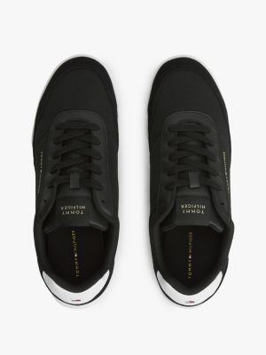 Мужские кроссовки Tommy Hilfiger Mixed-Media Low-Top Cupsole, цвет: Чёрный — фото 3