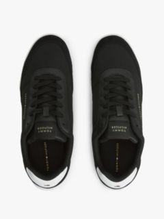 Mixed-Media Low-Top Cupsole Sneaker — Black 3