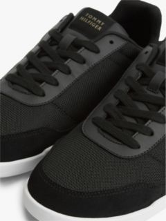 Mixed-Media Low-Top Cupsole Sneaker — Black 6