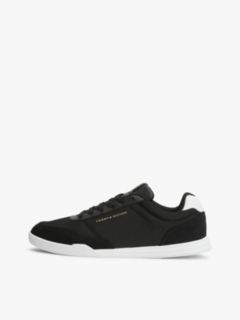 Mixed-Media Low-Top Cupsole Sneaker — Black 7