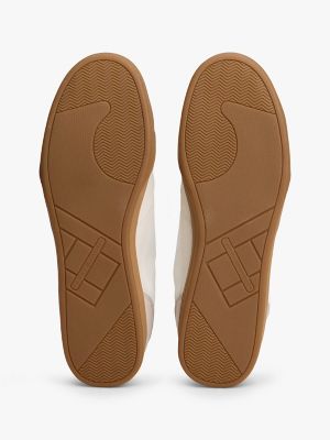 Мужские кроссовки Tommy Hilfiger Leather Low-Top Cupsole, цвет: Слоновая кость / Зелёный — фото 5
