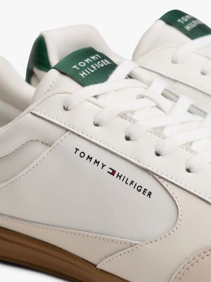 Мужские кроссовки Tommy Hilfiger Leather Low-Top Cupsole, цвет: Слоновая кость / Зелёный — фото 6