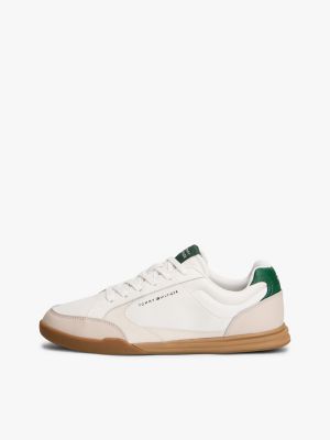 Мужские кроссовки Tommy Hilfiger Leather Low-Top Cupsole, цвет: Слоновая кость / Зелёный — фото 7