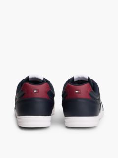 Leather Low-Top Cupsole Sneaker — Red/White/Blue 4